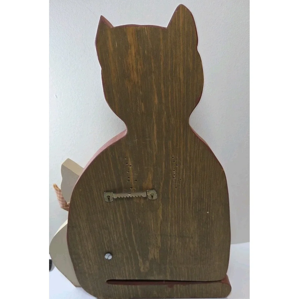 Vintage Handcrafted Wooden Folk Art Cats Handpainted Wall/Table Decor